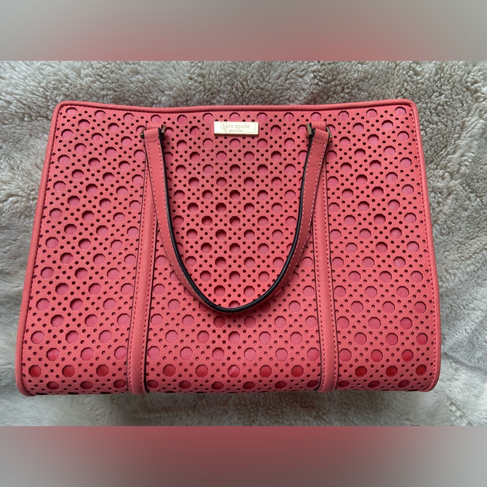 kate spade Coral Pink Laser-Cut Tote